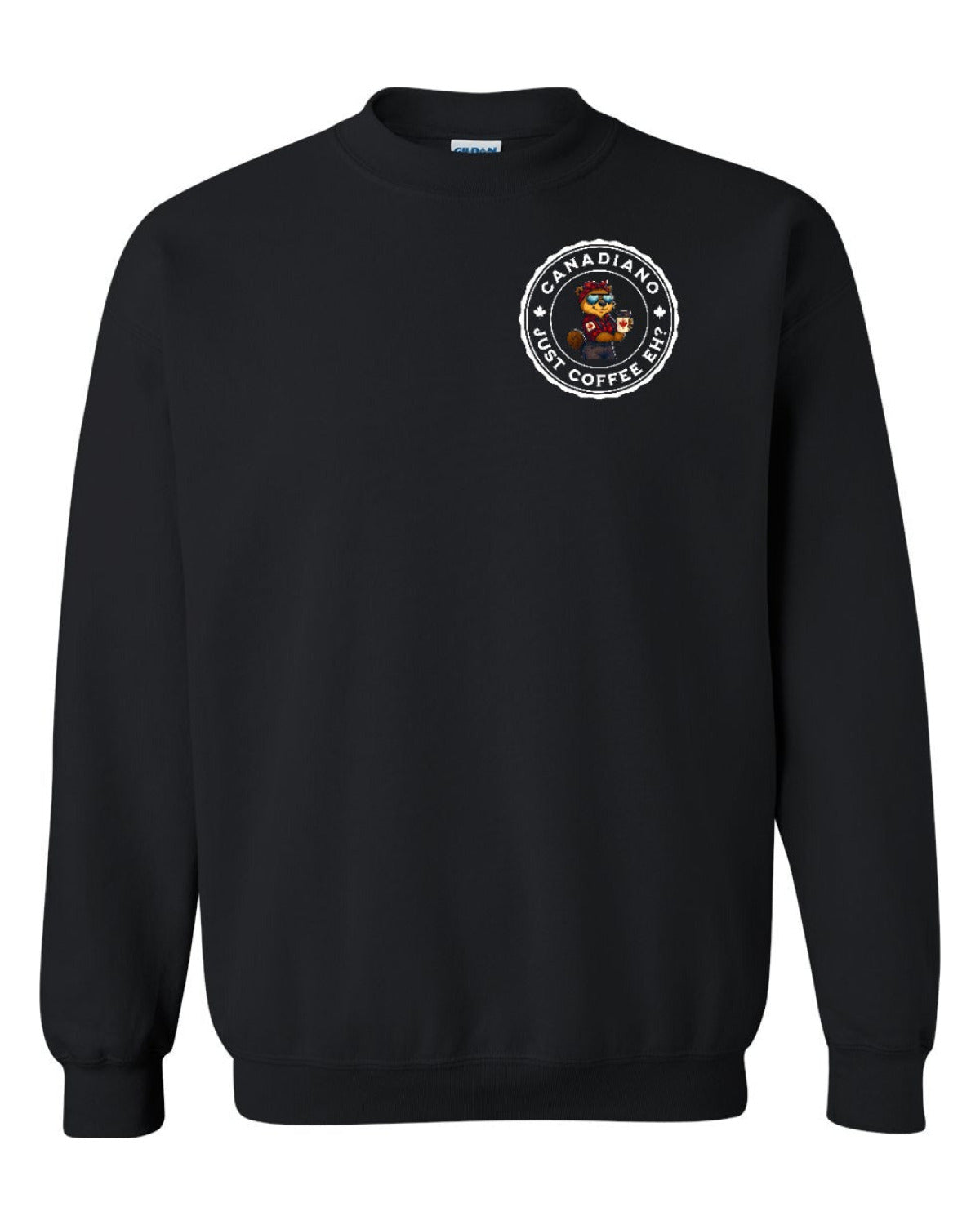 Canadiano just Coffee EH! Rosie Sunglasses Left Chest Crewneck - Unisex
