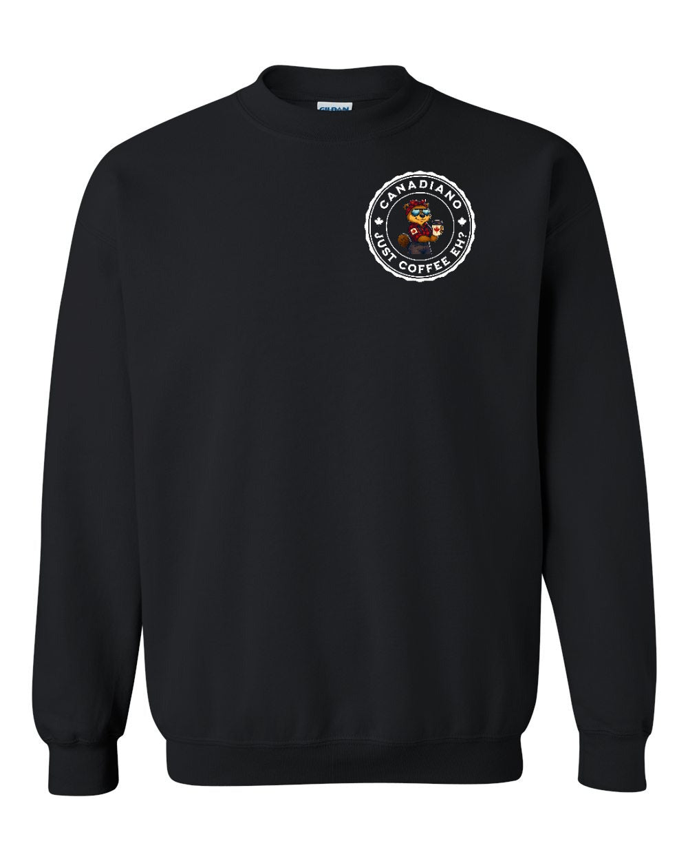 Canadiano just Coffee EH! Rosie Sunglasses Left Chest and Back Crewneck - Unisex