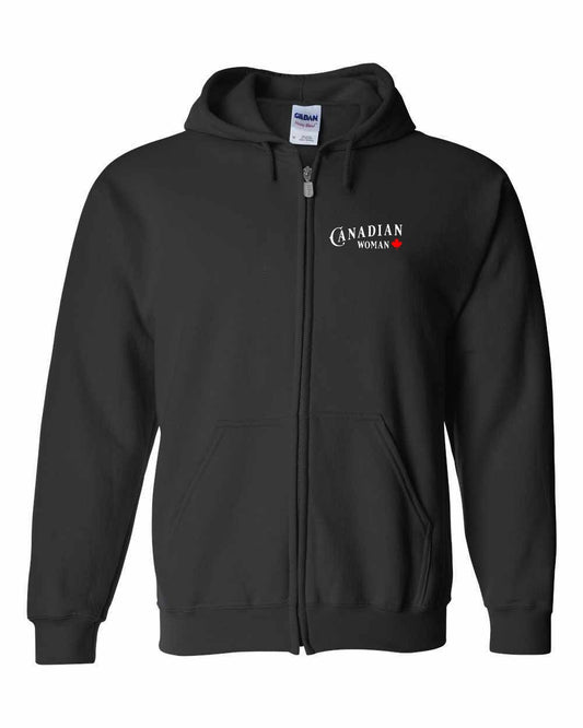 Canadian Woman Left Chest and Back Zip Hoodie - Gildan Canada (sewn Internationally)