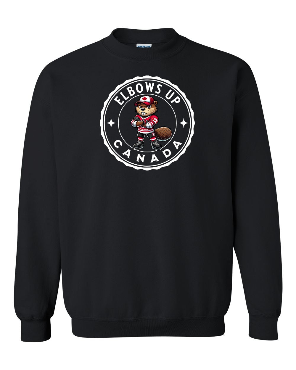 Elbows up Beaver Full Crewneck - Gildan Canada (sewn Internationally)