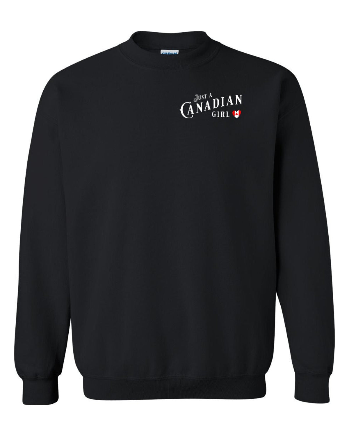 Just A Canadian Girl (Heart Flag Full) Left Chest Crewneck - Unisex