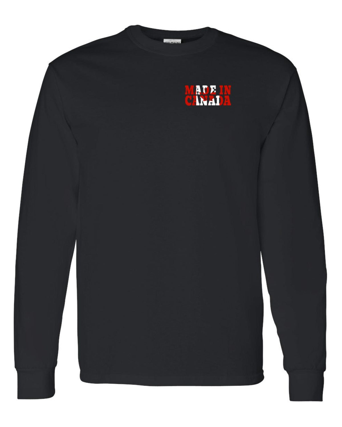 Made in Canada Flag Background Left Chest Long Sleeve - Unisex