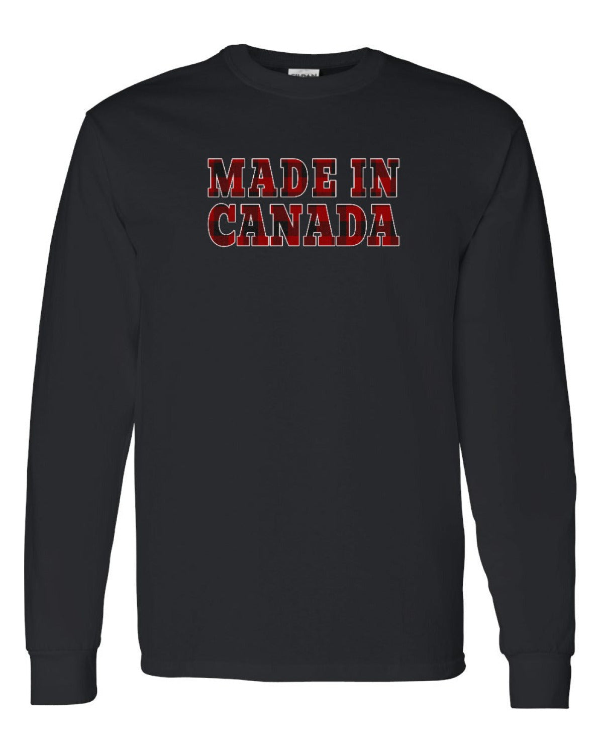 Made in Canada Plaid Background Full Long Sleeve - Unisex