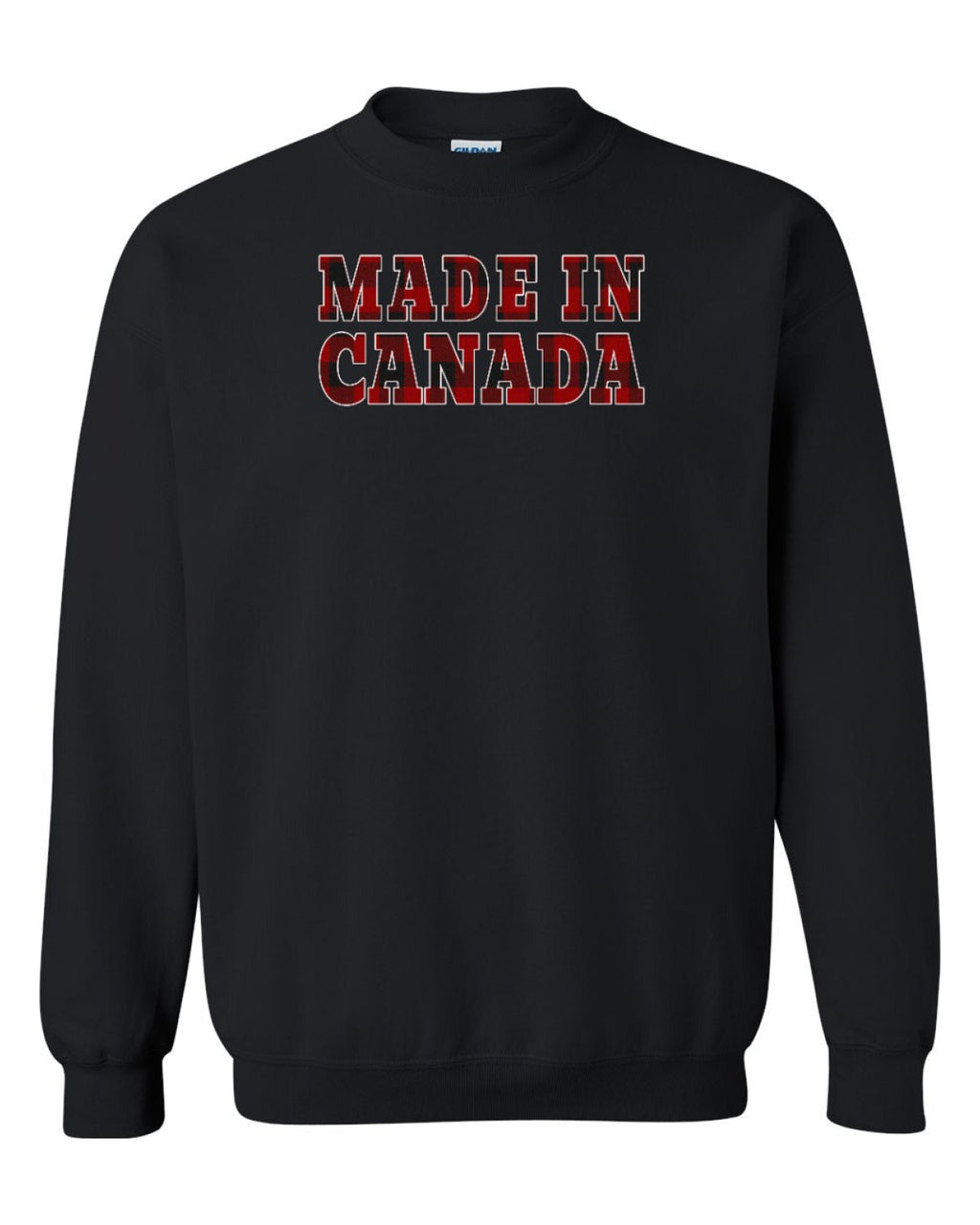 Made in Canada Plaid Background Full Crewneck - Unisex