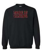 Made in Canada Plaid Background Full Crewneck - Unisex