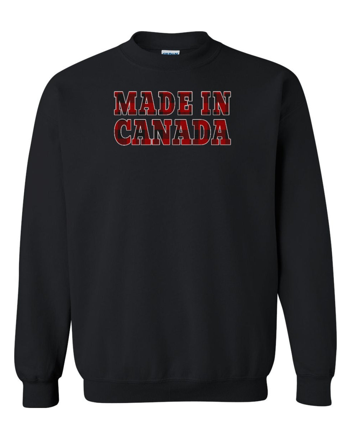 Made in Canada Plaid Background Full Crewneck - Unisex