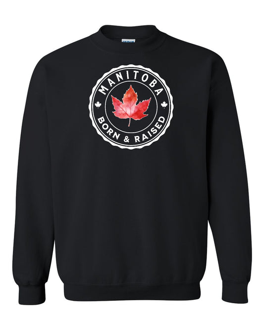 Born and Raised Manitoba Full Crewneck - Gildan Canada (sewn Internationally)