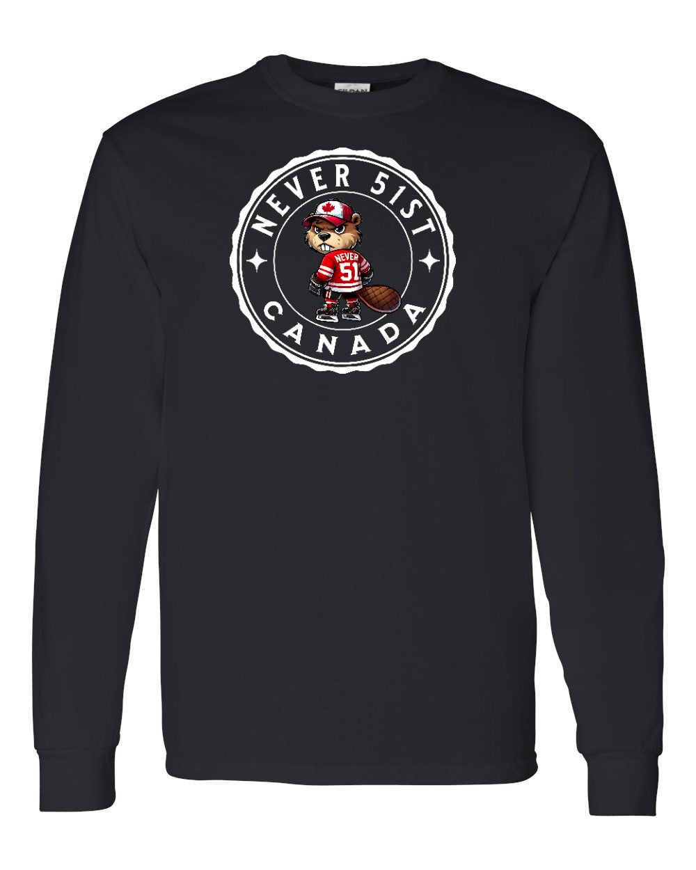 Never 51st Beaver Full Long Sleeve - Gildan Canada (sewn Internationally)