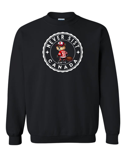 Never 51st Beaver Full Crewneck - Gildan Canada (sewn Internationally)