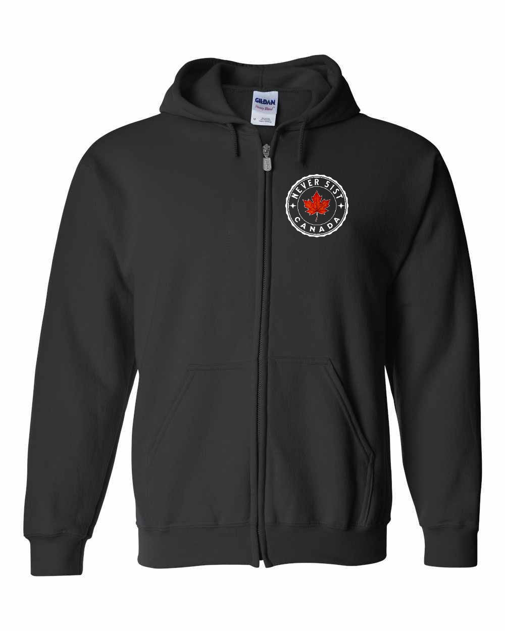 Never 51st Leaf Left Chest Zip Hoodie