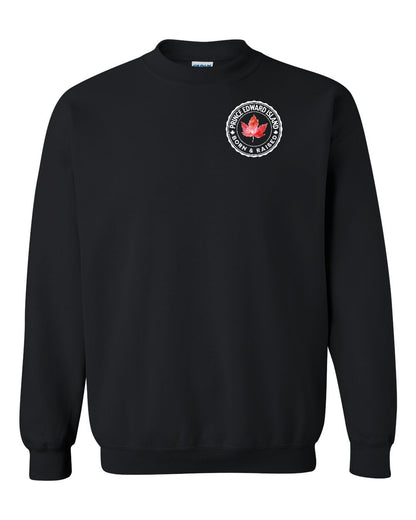 Born and Raised Prince Edward Island Left Chest Crewneck - Gildan Canada (sewn Internationally)