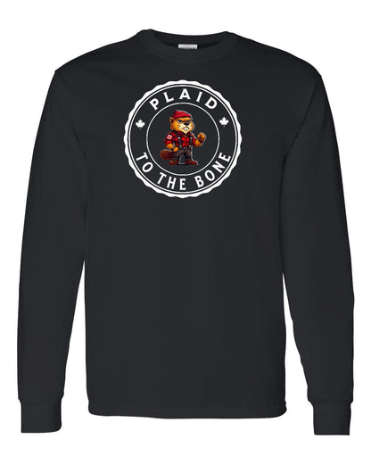 Plaid to the Bone Beaver Full Long Sleeve - Gildan Canada (sewn Internationally)