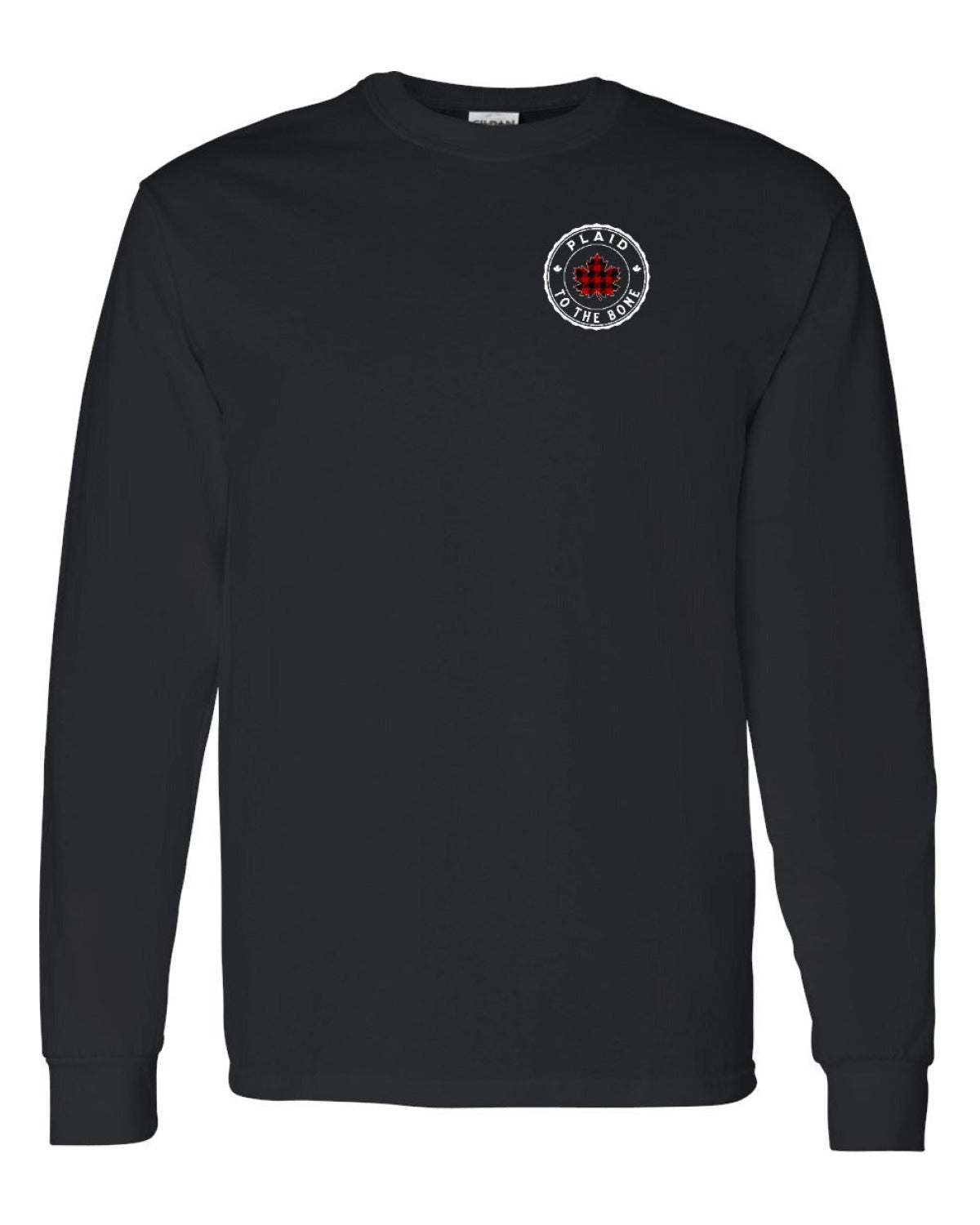 Plaid to the Bone Circle Leaf Left Chest Long Sleeve - Unisex