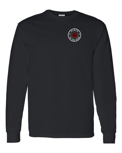 Plaid to the Bone Circle Leaf Left Chest Long Sleeve - Gildan Canada (sewn Internationally)