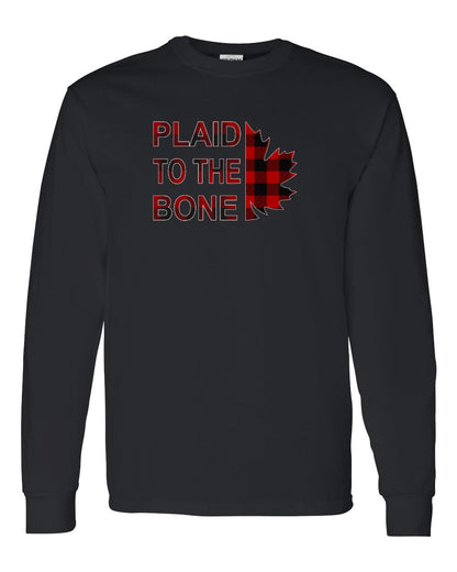 Plaid to the Bone Stacked Leaf Full Long Sleeve - Gildan Canada (sewn Internationally)