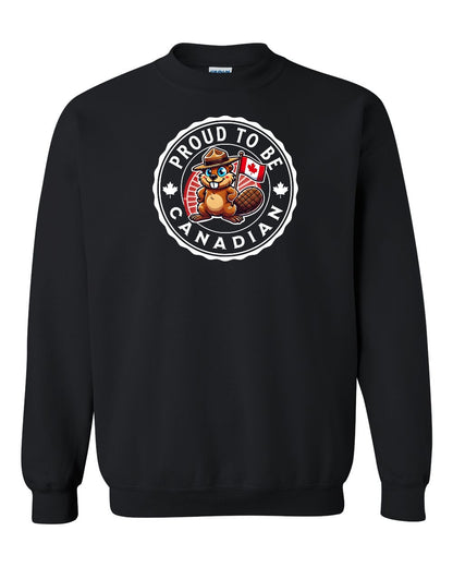 Proud to be Canadian Beaver Full Crewneck - Gildan Canada (sewn Internationally)