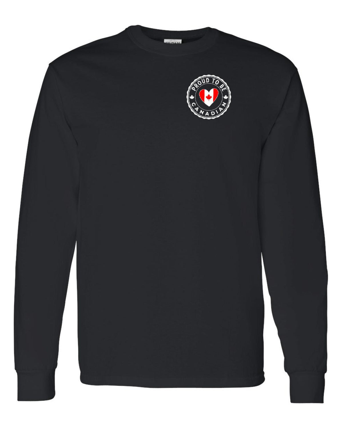 Proud to be Canadian Heart Flag Left Chest and Back Long Sleeve - Unisex