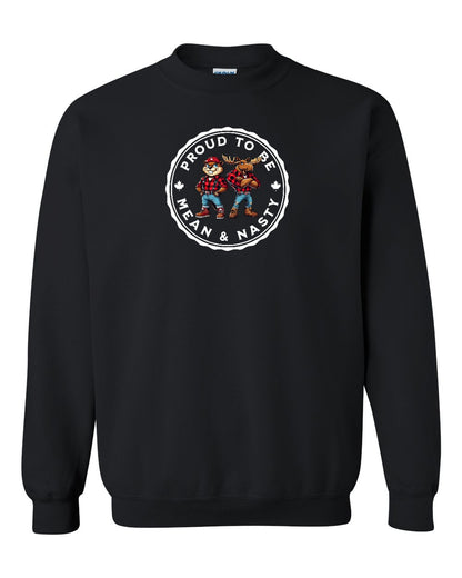 Proud Mean & Nasty Beaver and Moose Full Crewneck - Gildan Canada (sewn Internationally)
