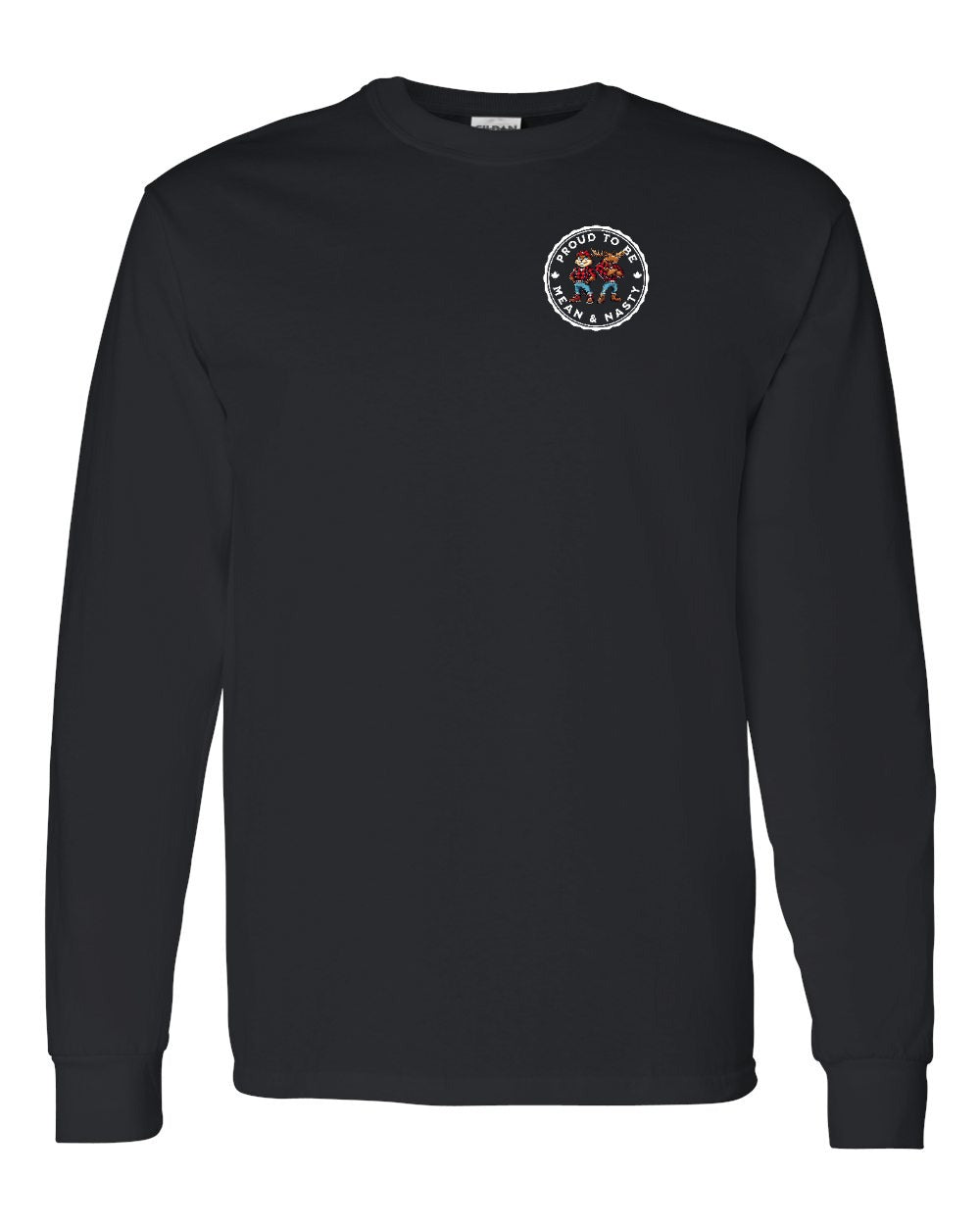 Proud Mean & Nasty Beaver and Moose Left Chest Long Sleeve - Gildan Canada (sewn Internationally)