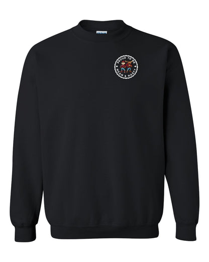 Proud Mean & Nasty Beaver and Moose Left Chest and Back Crewneck - Gildan Canada (sewn Internationally)