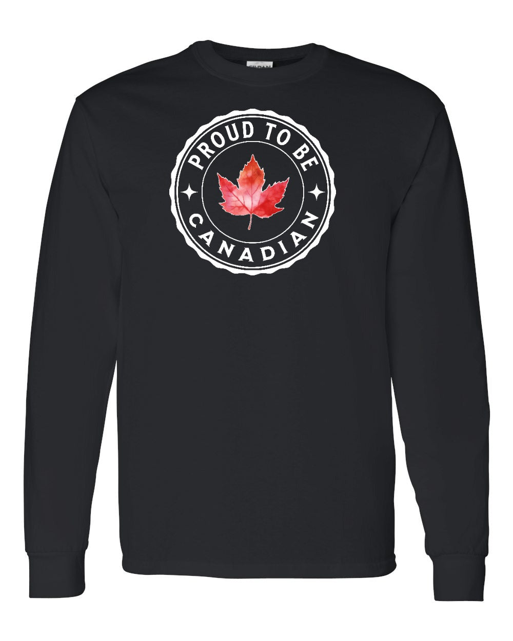 Proud to be Canadian Leaf Full Long Sleeve - Gildan Canada (sewn Internationally)