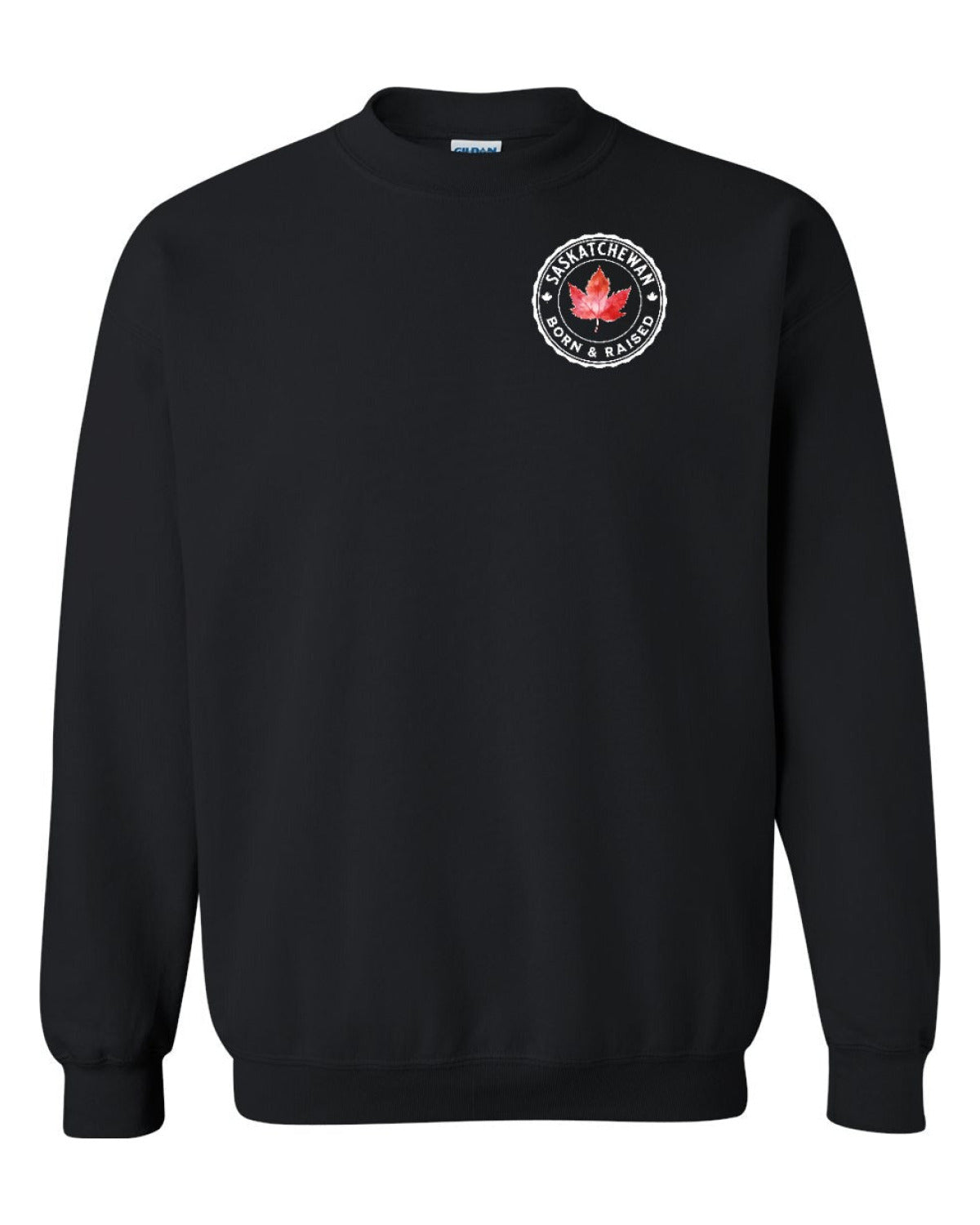 Born and Raised Saskatchewan Left Chest and Back Crewneck - Unisex