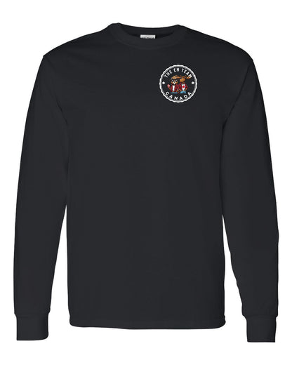 Eh Team Left Chest and Back Long Sleeve - Gildan Canada (sewn Internationally)