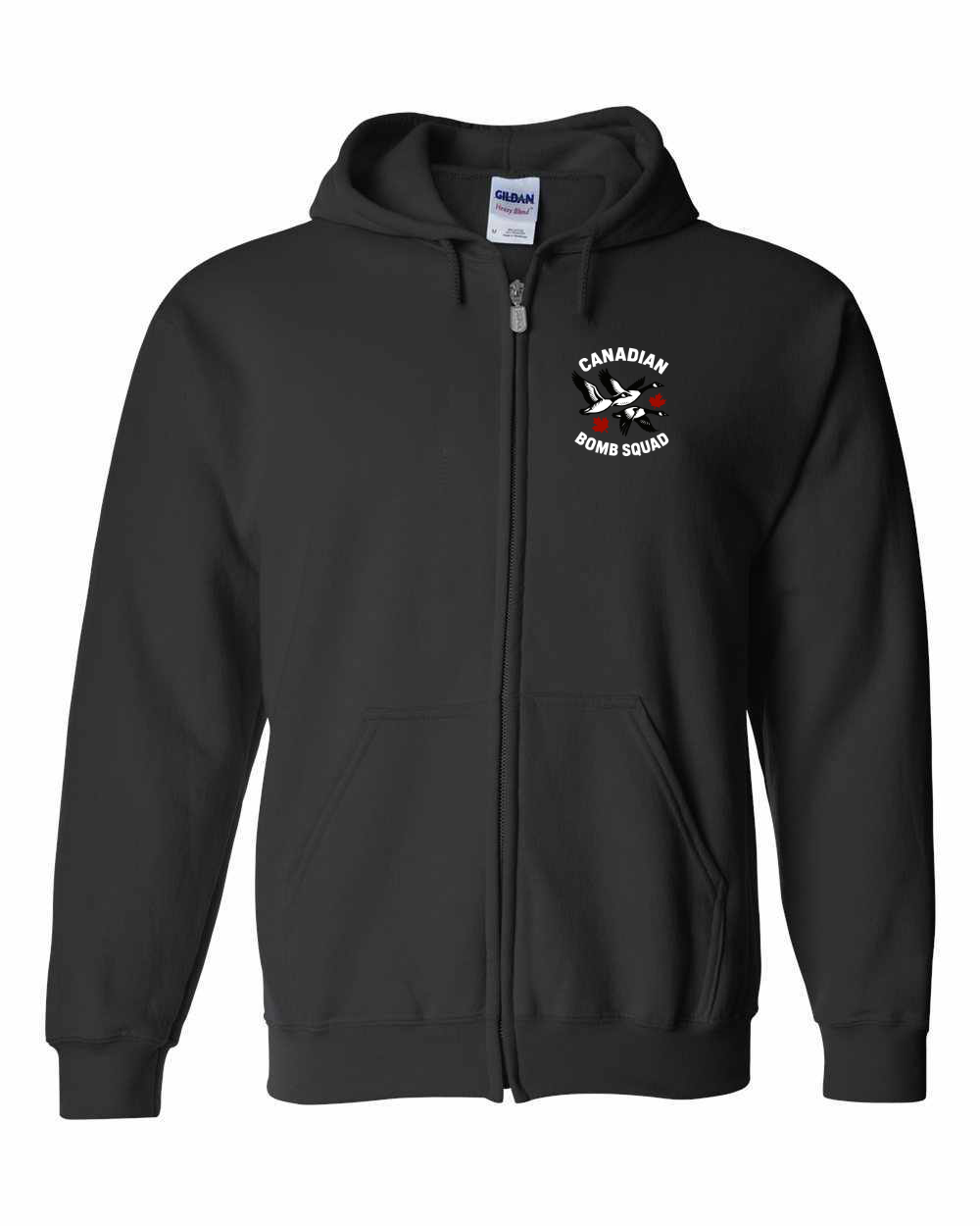 Canadian Bomb Squad Left Chest And Back Zip Hoodie