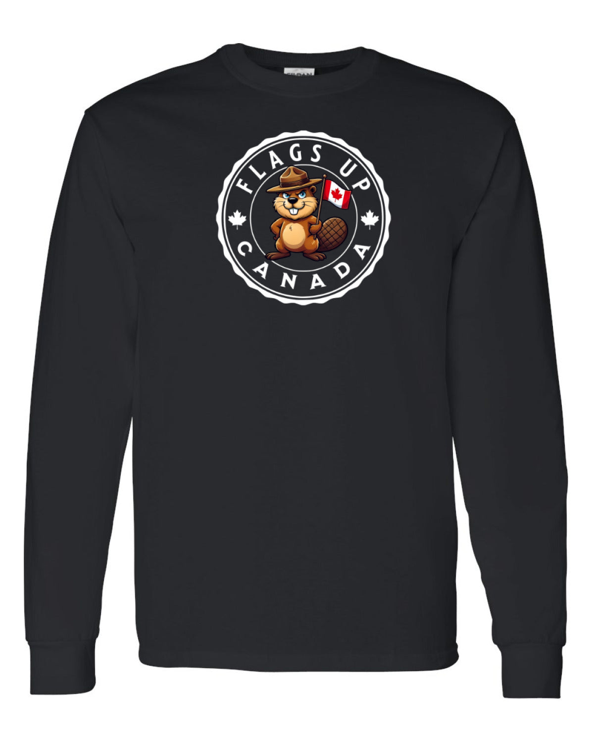 Flags Up Canada Male Beaver Version   Long Sleeve Tee ) - Unisex
