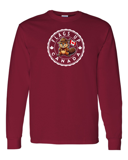 Flags Up Canada Female Beaver Full Long Sleeve Tee - Gildan Canada (sewn Internationally )