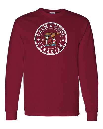 Calm Cool Moose and Beaver Full Long Sleeve - Gildan Canada (sewn Internationally)