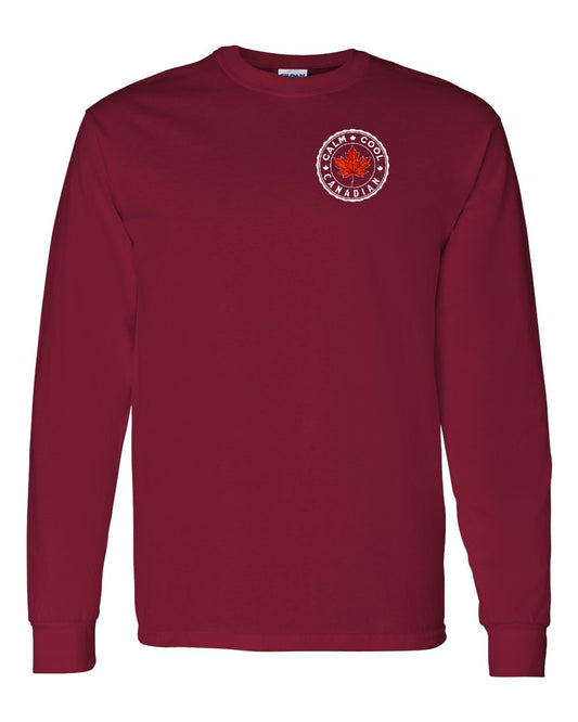 Calm Cool Canadian Leaf Left Chest Long Sleeve - Gildan Canada (sewn Internationally)