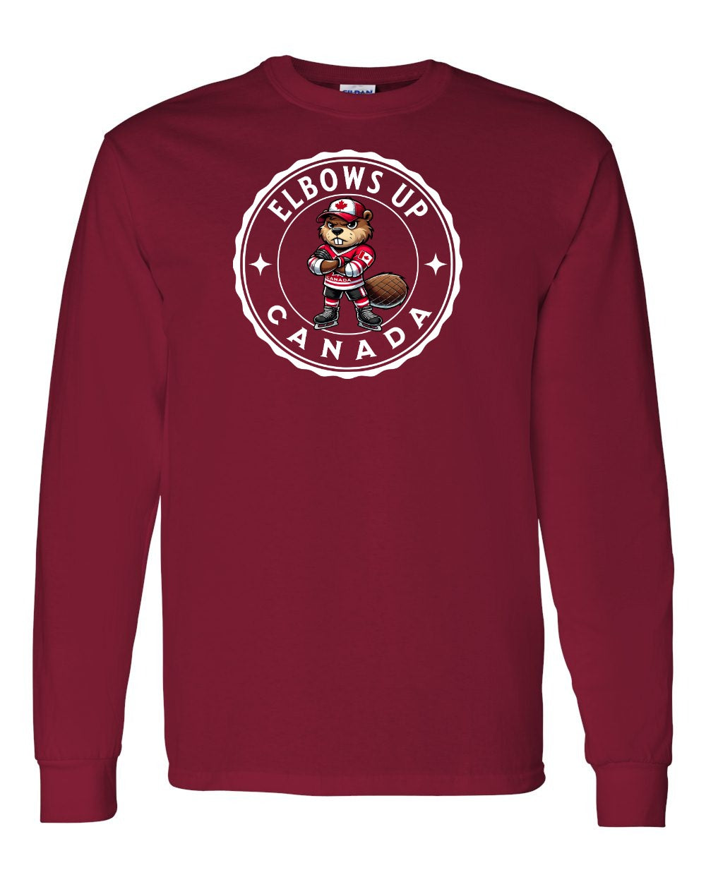 Elbows up Beaver Full Long Sleeve - Gildan Canada (sewn Internationally)