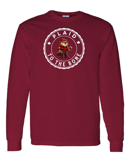 Plaid to the Bone Beaver Full Long Sleeve - Gildan Canada (sewn Internationally)