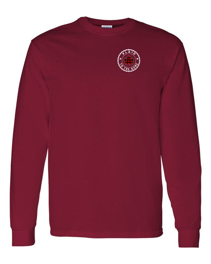 Plaid to the Bone Circle Leaf Left Chest Long Sleeve - Gildan Canada (sewn Internationally)