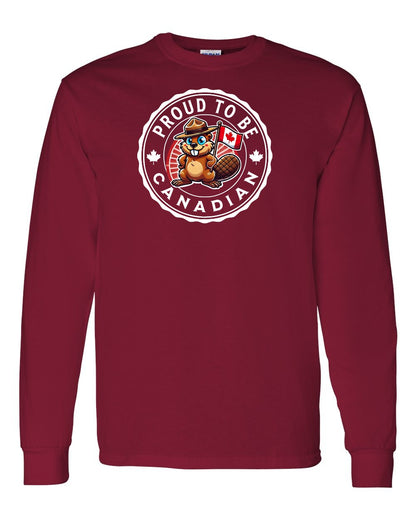 Proud to be Canadian Beaver Full Long Sleeve - Gildan Canada (sewn Internationally)