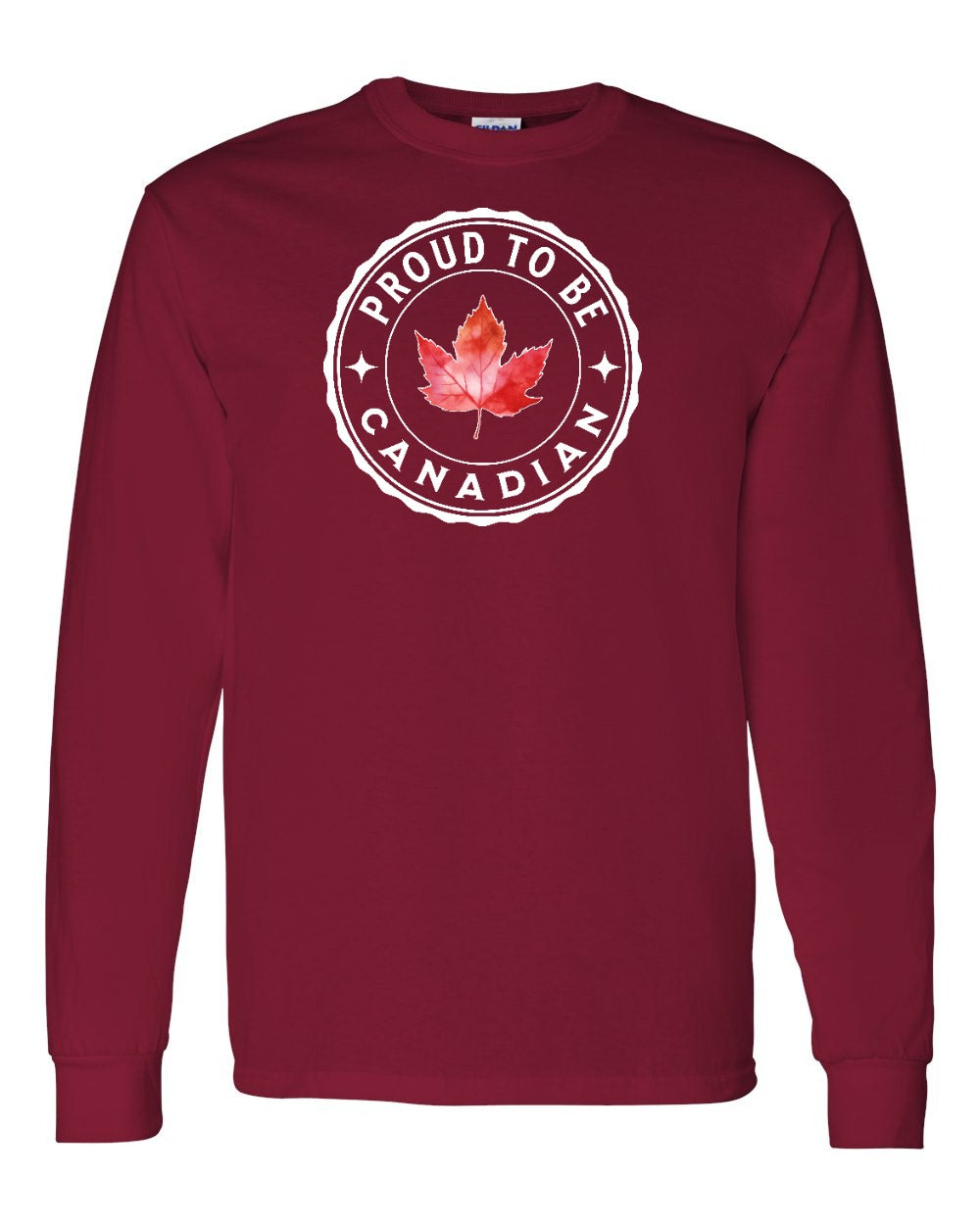 Proud to be Canadian Leaf Full Long Sleeve - Gildan Canada (sewn Internationally)