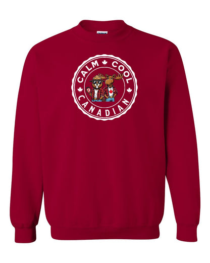 Calm Cool Moose and Beaver Full Crewneck - Gildan Canada (sewn Internationally)