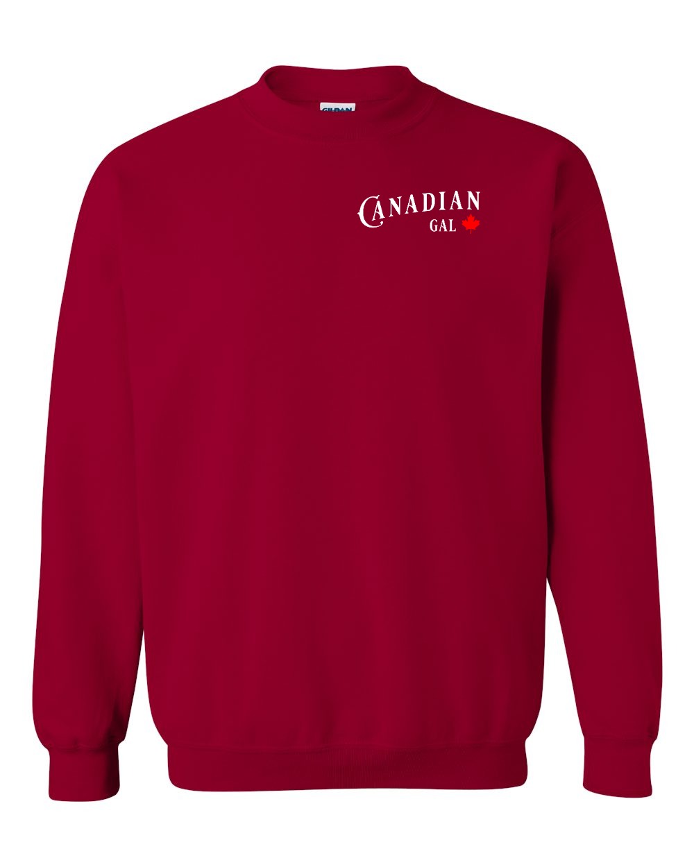 Canadian Gal Left Chest and Back Crewneck - Gildan Canada (sewn Internationally)