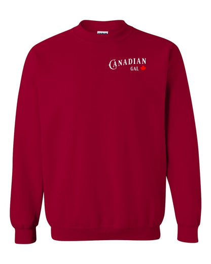 Canadian Gal Left Chest and Back Crewneck - Gildan Canada (sewn Internationally)