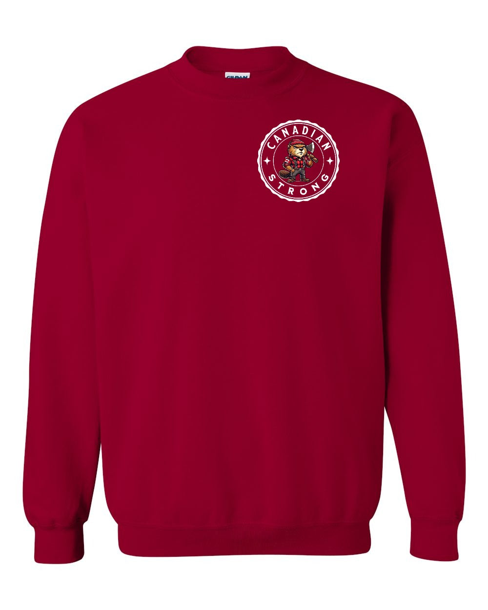 Canadian Strong Beaver Left Chest Crewneck - Gildan Canada (sewn Internationally)