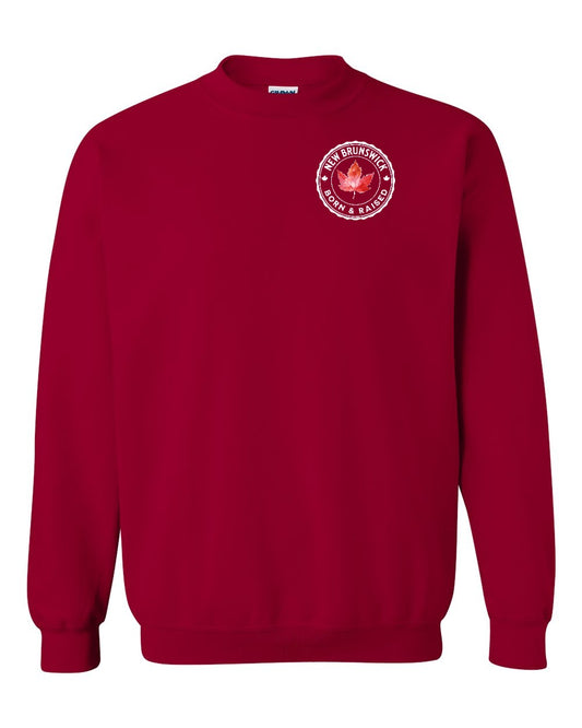 Born and Raised New Brunswick Left Chest Crewneck - Gildan Canada (sewn Internationally)