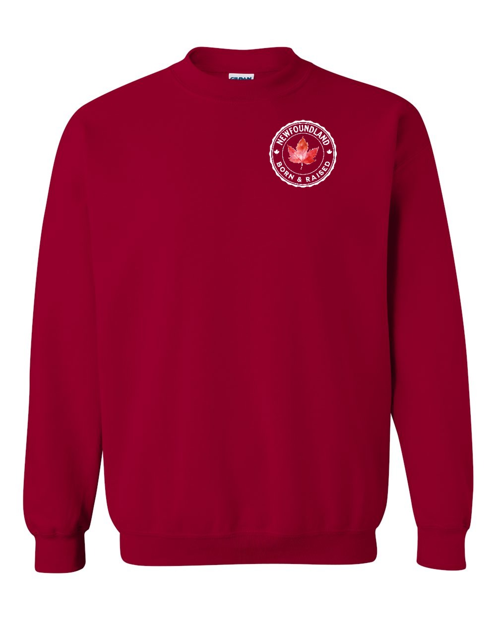 Born and Raised Newfoundland Left Chest Crewneck - Gildan Canada (sewn Internationally)
