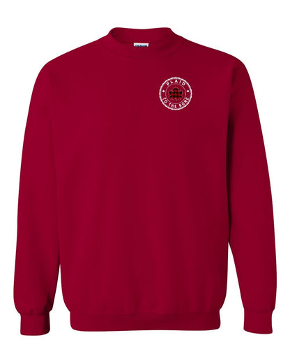 Plaid to the Bone Circle Leaf Left Chest and Back Crewneck - Gildan Canada (sewn Internationally)