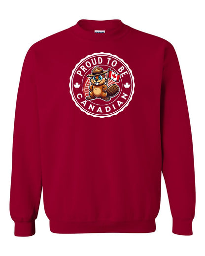 Proud to be Canadian Beaver Full Crewneck - Gildan Canada (sewn Internationally)