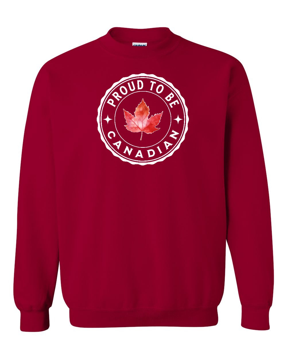 Proud to be Canadian Leaf Full Crewneck - Gildan Canada (sewn Internationally)