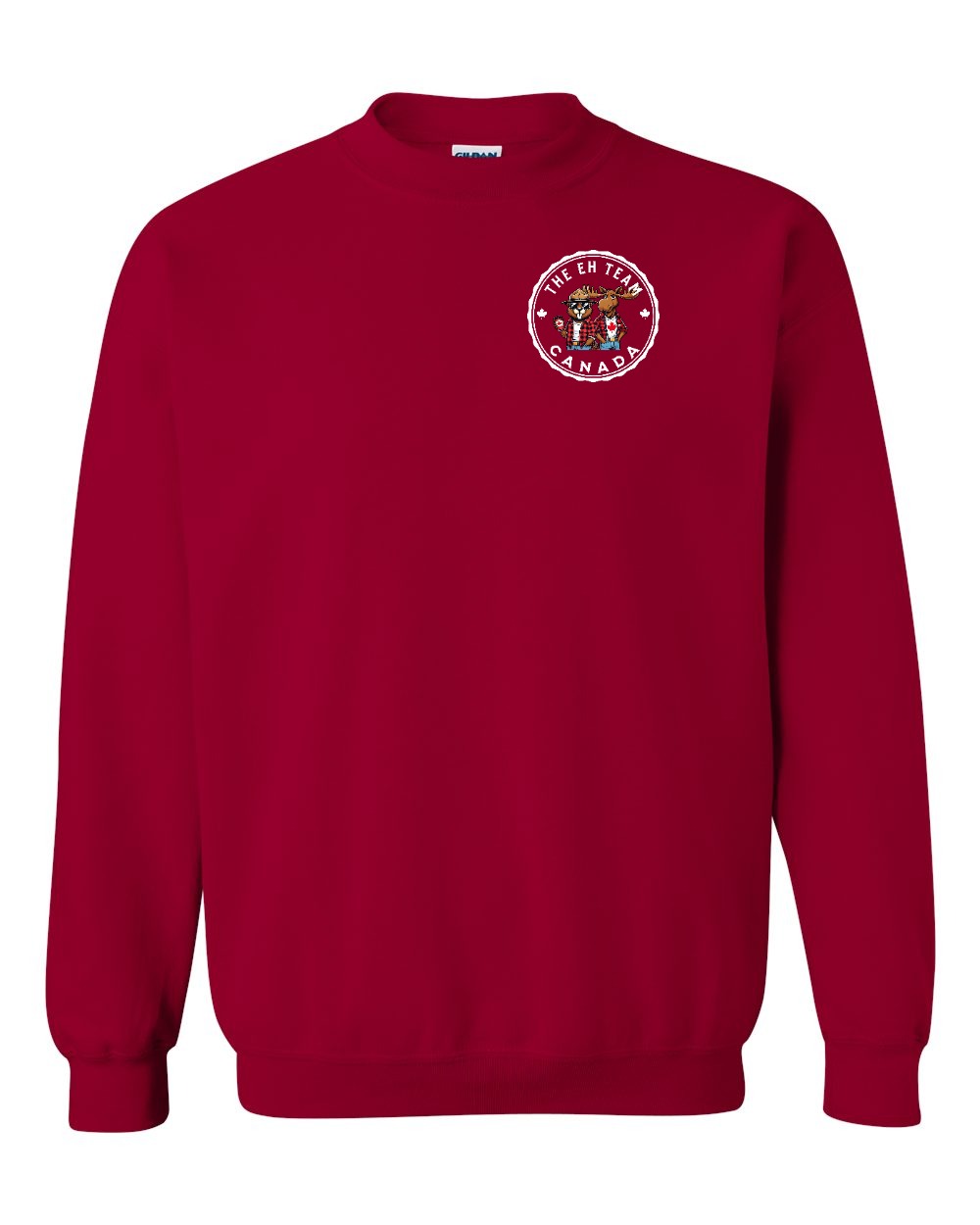 Eh Team Left Chest and Back Crewneck - Gildan Canada (sewn Internationally)