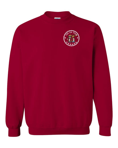 Eh Team Left Chest and Back Crewneck - Gildan Canada (sewn Internationally)