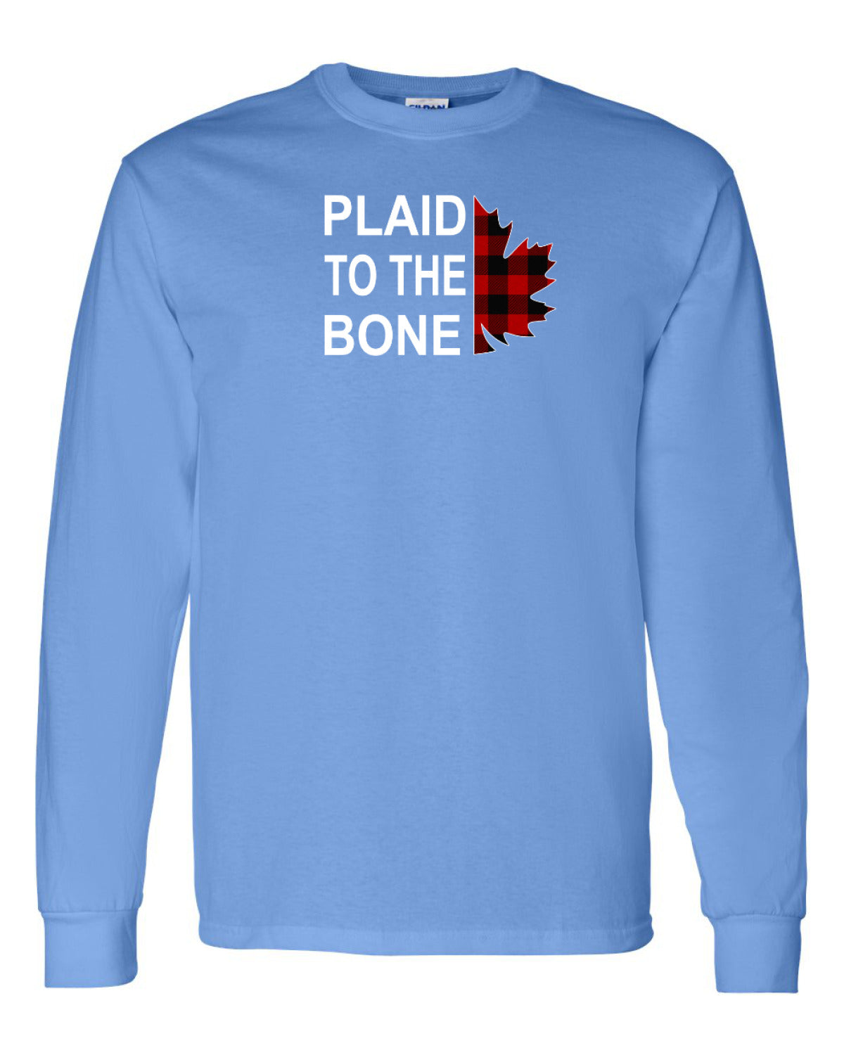 Plaid to the Bone Stacked Leaf Left Chest Long Sleeve - Unisex