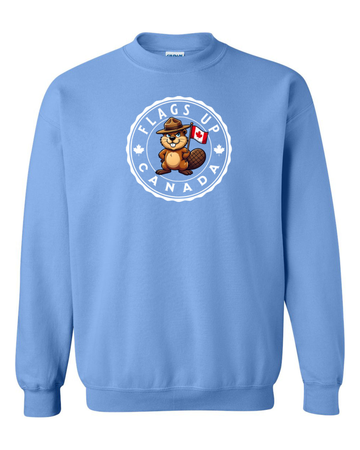 Flags Up Male Beaver   Crewneck - Unisex